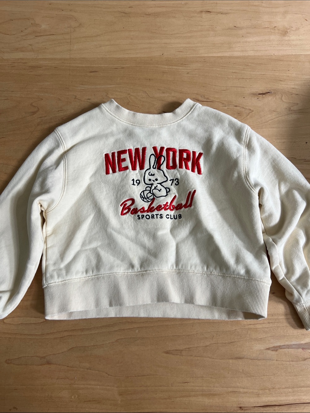 H&M Off-White Ribbed Neck Knit Top